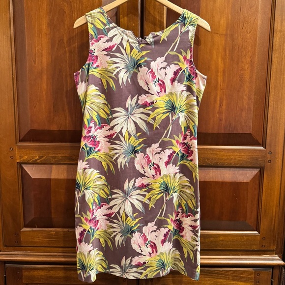 Tommy Bahama Dresses & Skirts - Tommy Bahama Stretch Silk Palm & Hibiscus Print Sleeveless Shift Dress Size 6